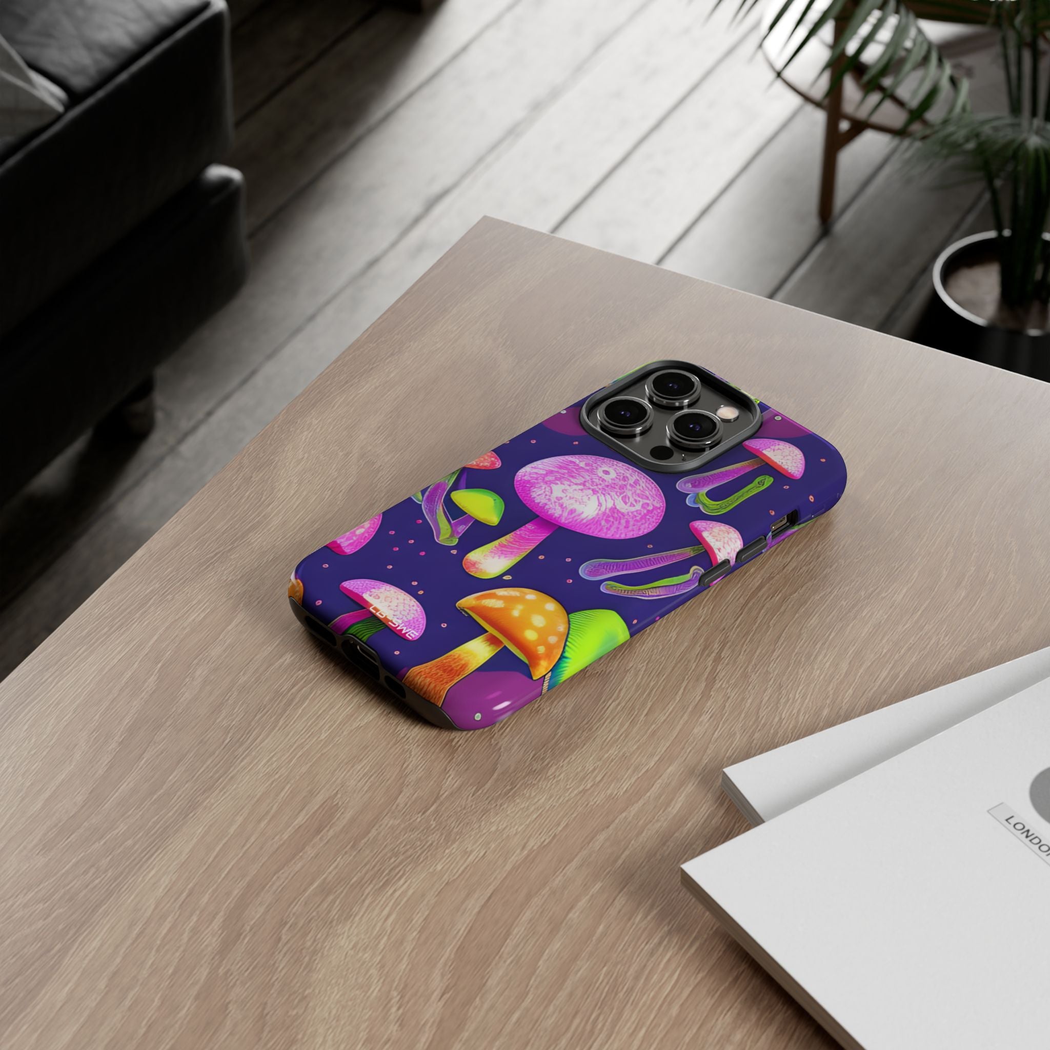 Neon Mushroom Dreams - iPhone Case