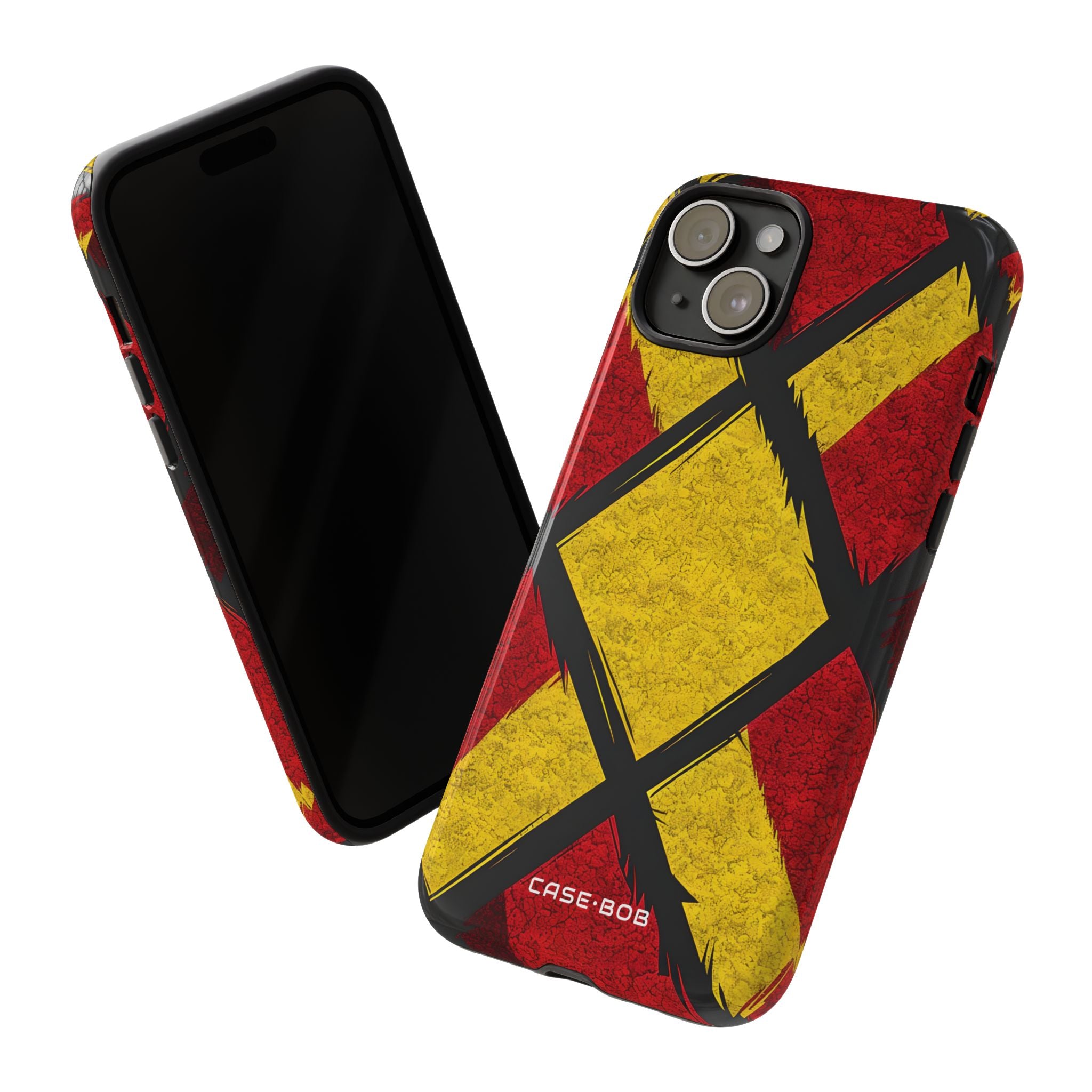 Cracked Diamond Grid iPhone 15 Plus Case - Tough