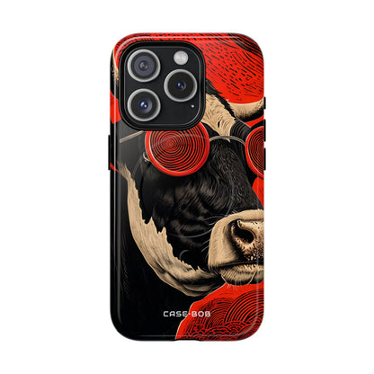 Hypnotic Cow iPhone 15 Pro Case - Tough+