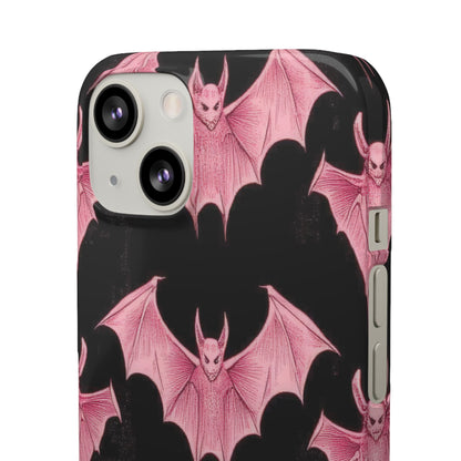 Gothic Pink Bats Aflame iPhone 13 - Slim Phone Case