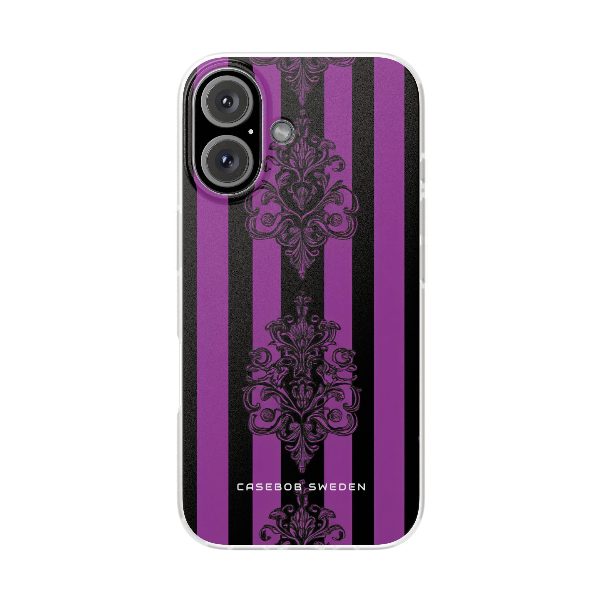 Gothic Elegance with Vertical Stripes and Ornamental Motifs iPhone 16 - Flexi Phone Case