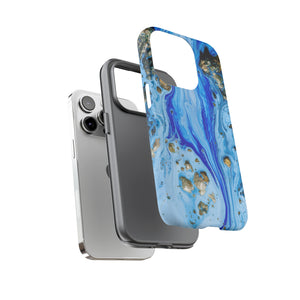 Blue Ice Ink Art iPhone Case (Protective) Phone Case