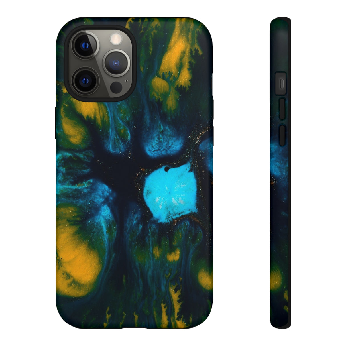 Blue Flower Ink Art iPhone Case (Protective) iPhone 12 Pro Max Matte Phone Case