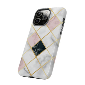 Pink Marble Geometric iPhone Case (Protective) Phone Case