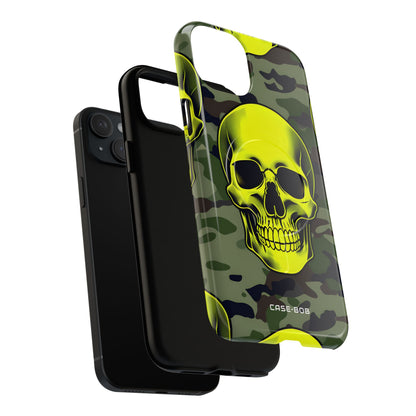 Neon Skull Camo iPhone 15 Plus Case - Tough+