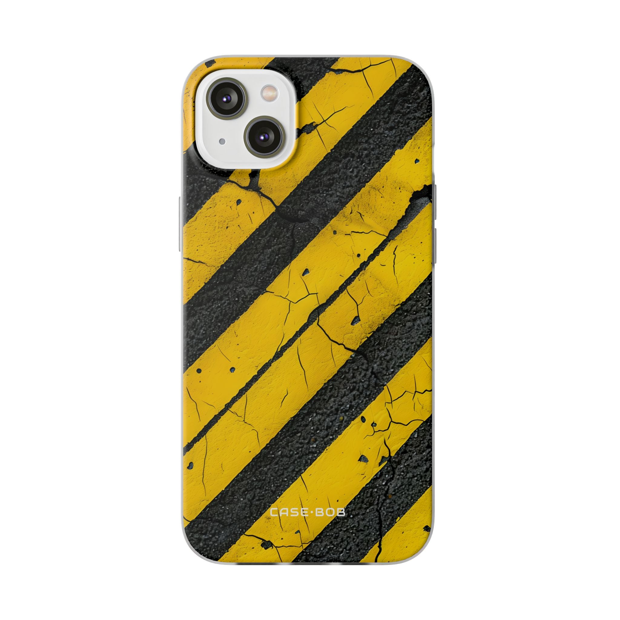 Yellow Stripe Distress iPhone 14 Plus Case - Soft