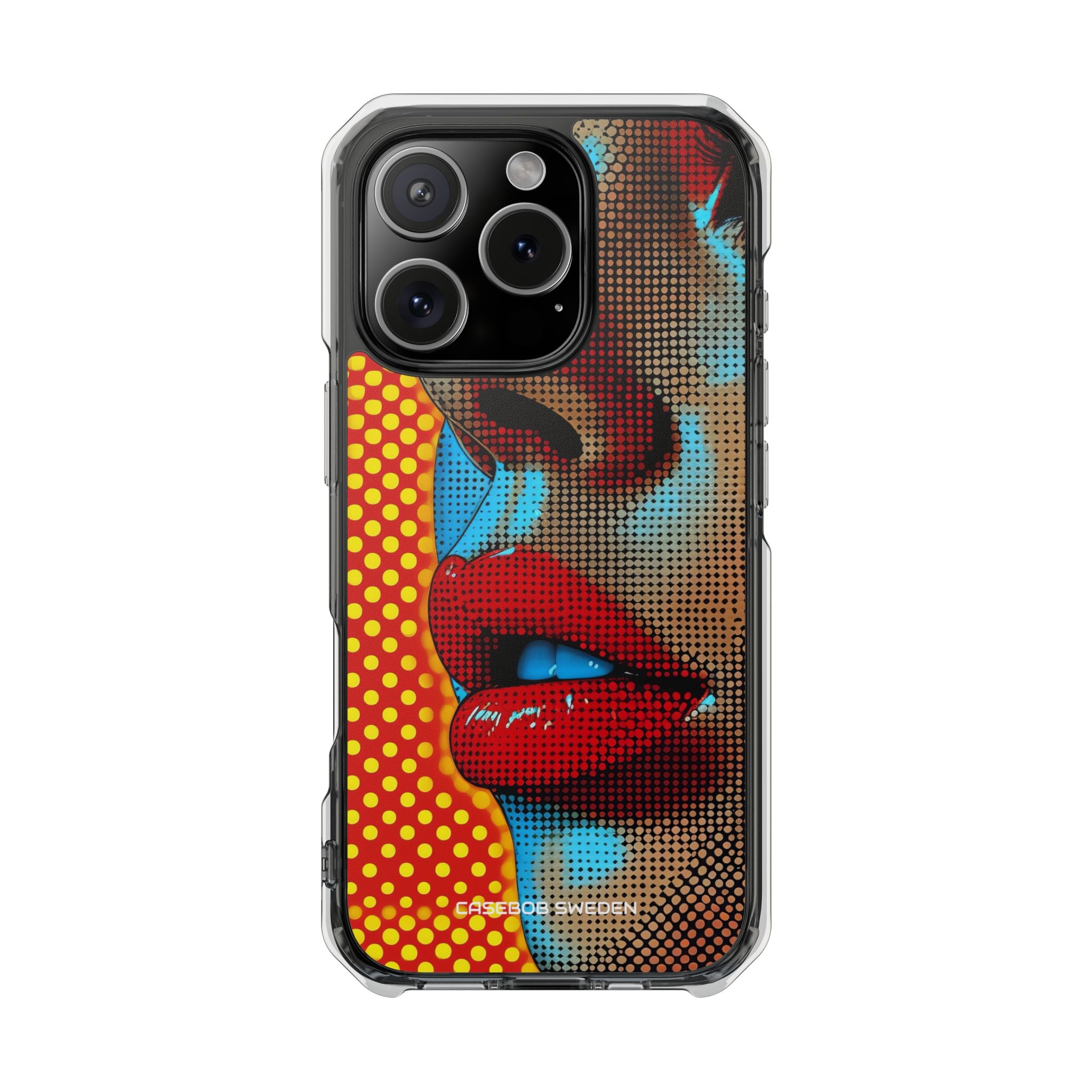 Yellow Red Pop Art Portrait - Clear Impact iPhone 16 Phone Case