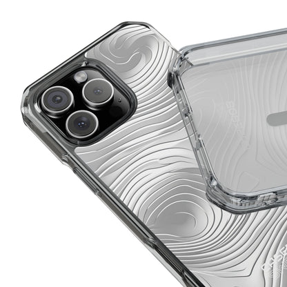 Monochrome Flow Lines iPhone 16 - Impact Clear+