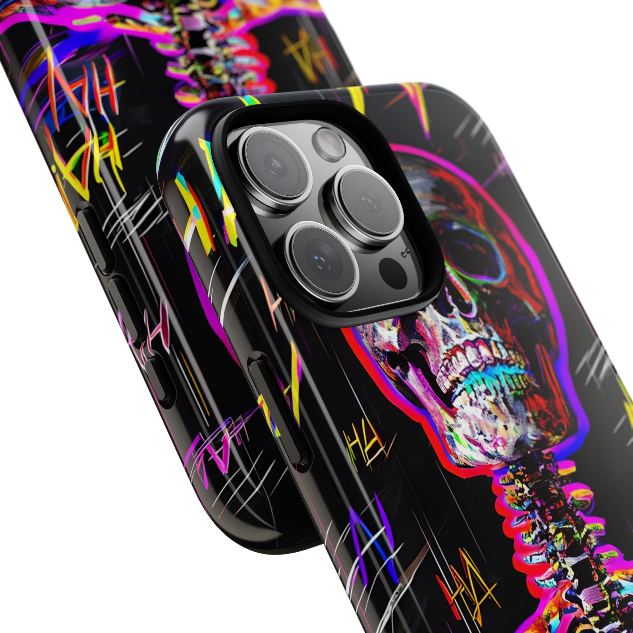 Neon Skeleton Laugh iPhone 16 Pro Max Case - Tough