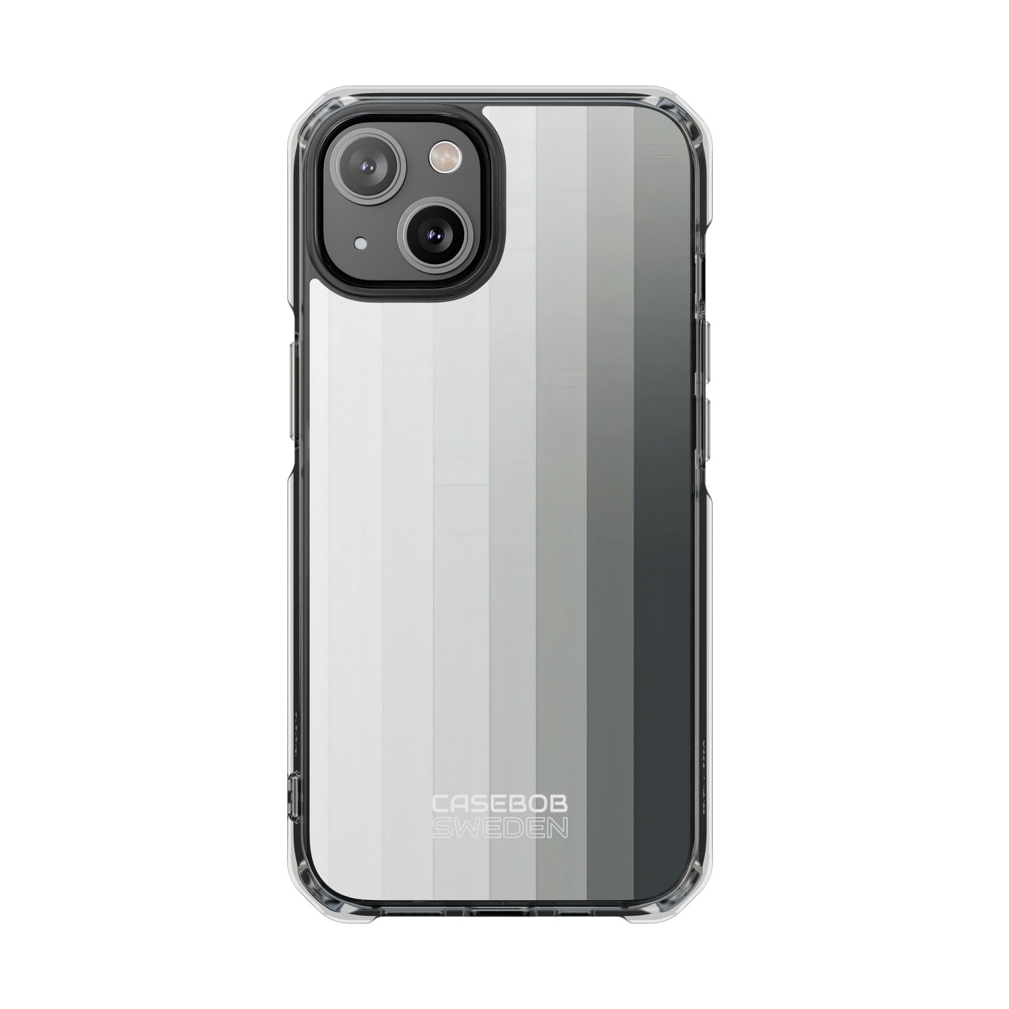 Silver Gradient Stripes iPhone 14 - Impact Clear+