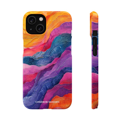 Vibrant Abstract Waves - Slim iPhone 14 Phone Case