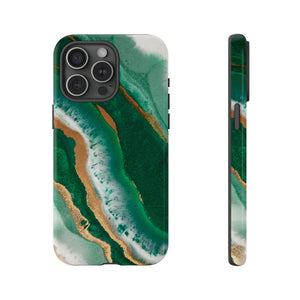 Green & Gold Epoxy - Protective Phone Case