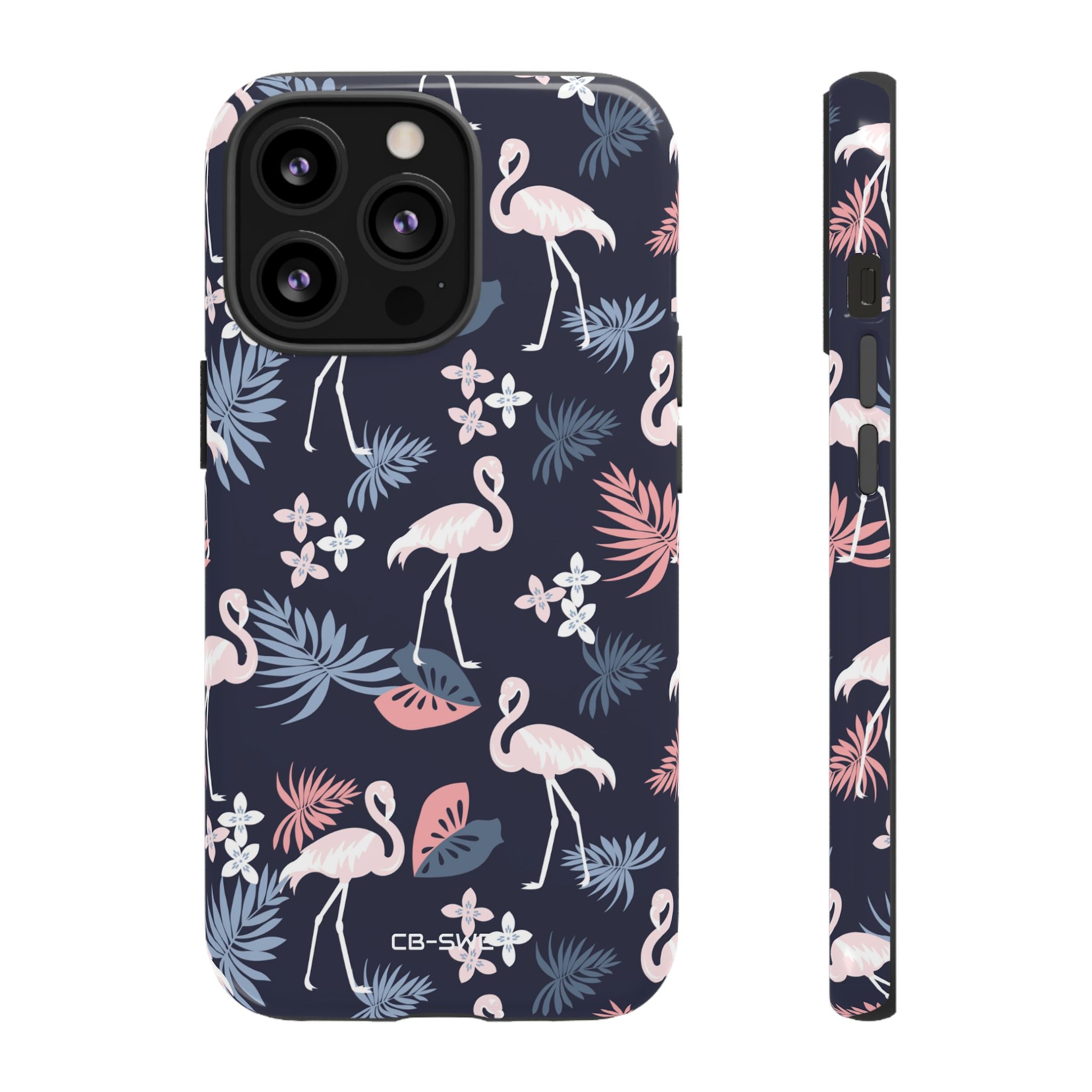 Flamingos Dance Playfully - iPhone Case