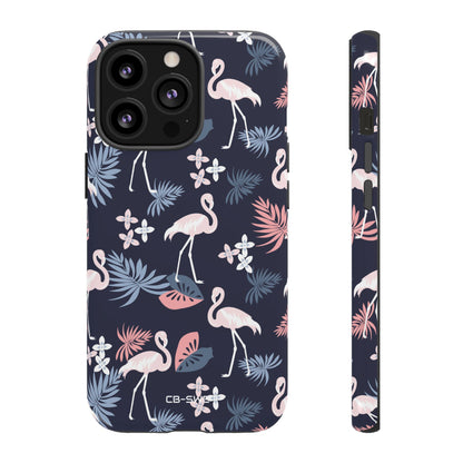 Flamingos Dance Playfully - iPhone Case