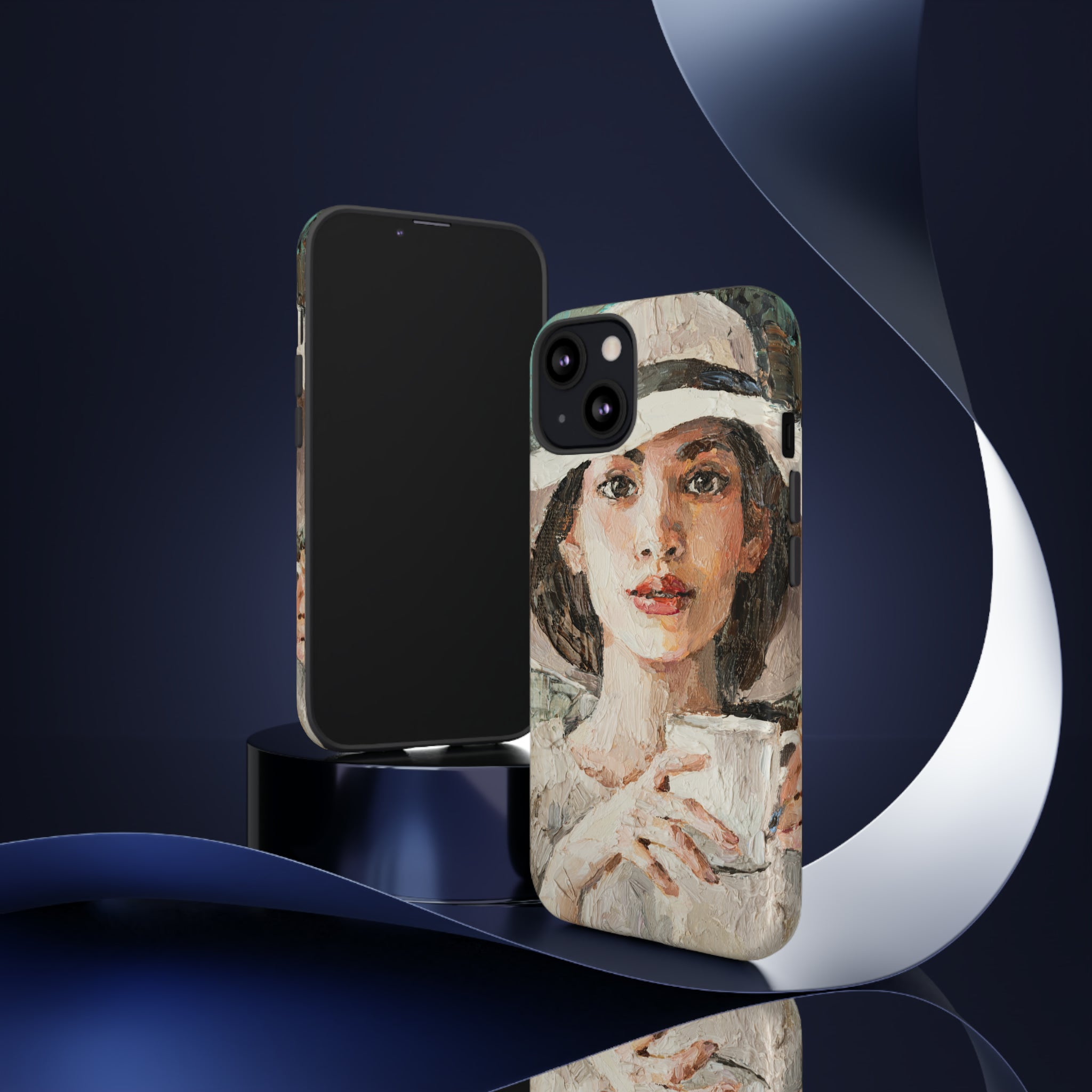 Oil Painting - Lady in a White Hat - Protective Phone Case