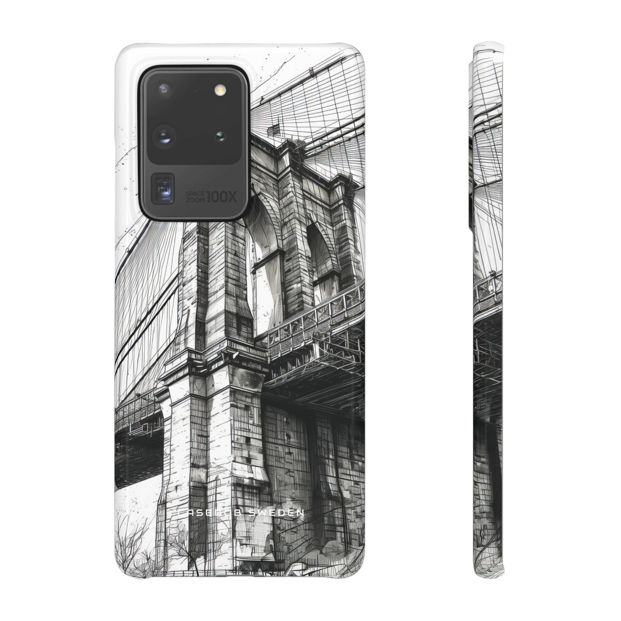 Suspension Bridge Line Art Illustration Samsung S20 - Slim Phone Case