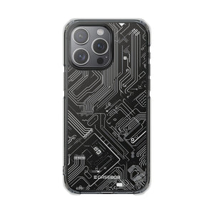 Cyber ​​Circuitry Art - Handyhülle für iPhone (Clear Impact - Magnetisch)