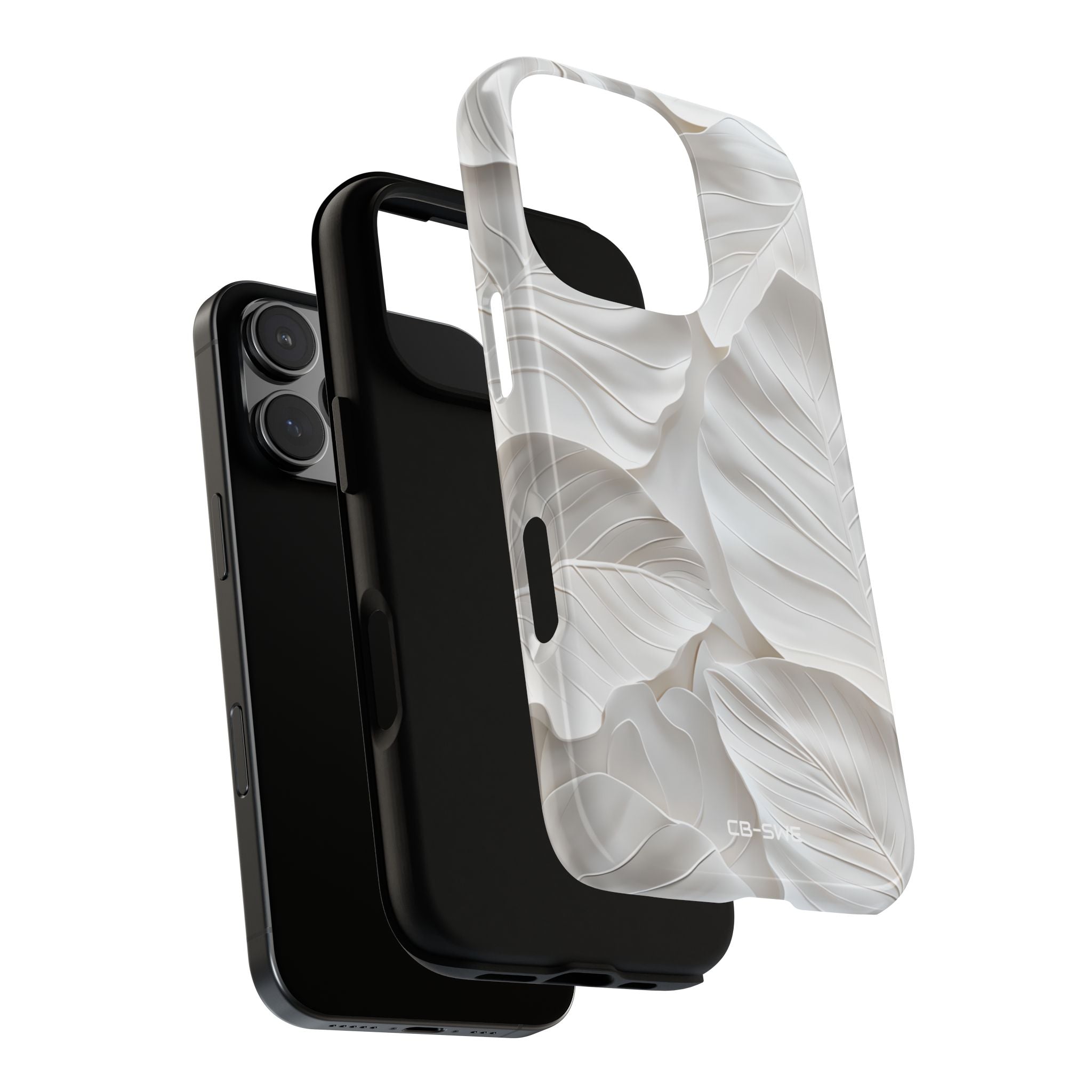 Elegant Leaf Relief - iPhone Case