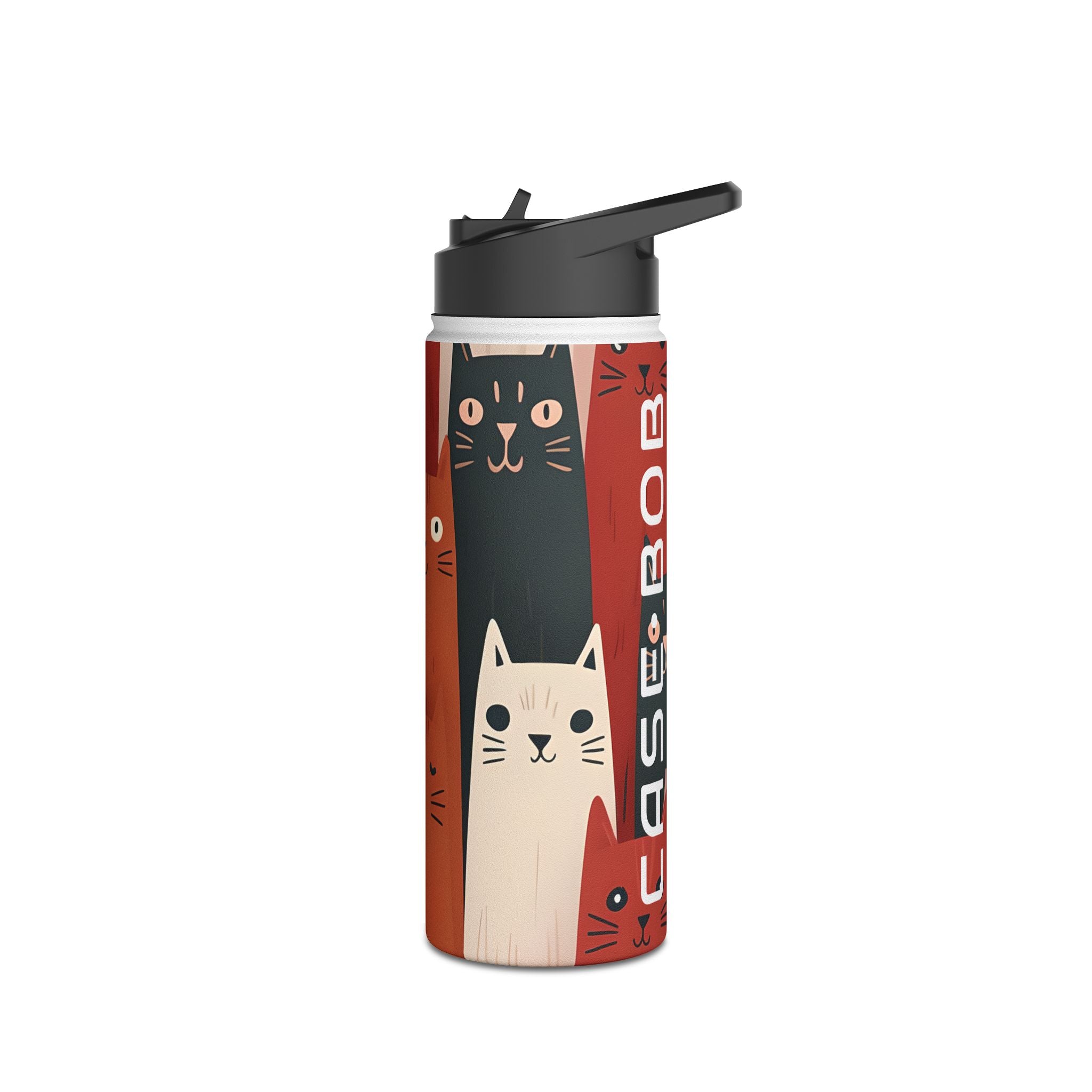 Cat Columns Orange - Stainless Steel Water Bottle