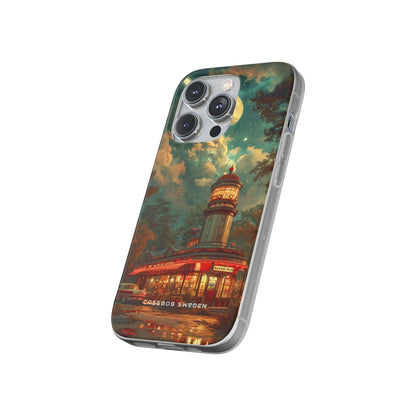 Vintage Moonlit Diner Fantasy iPhone 14 - Flexi Phone Case