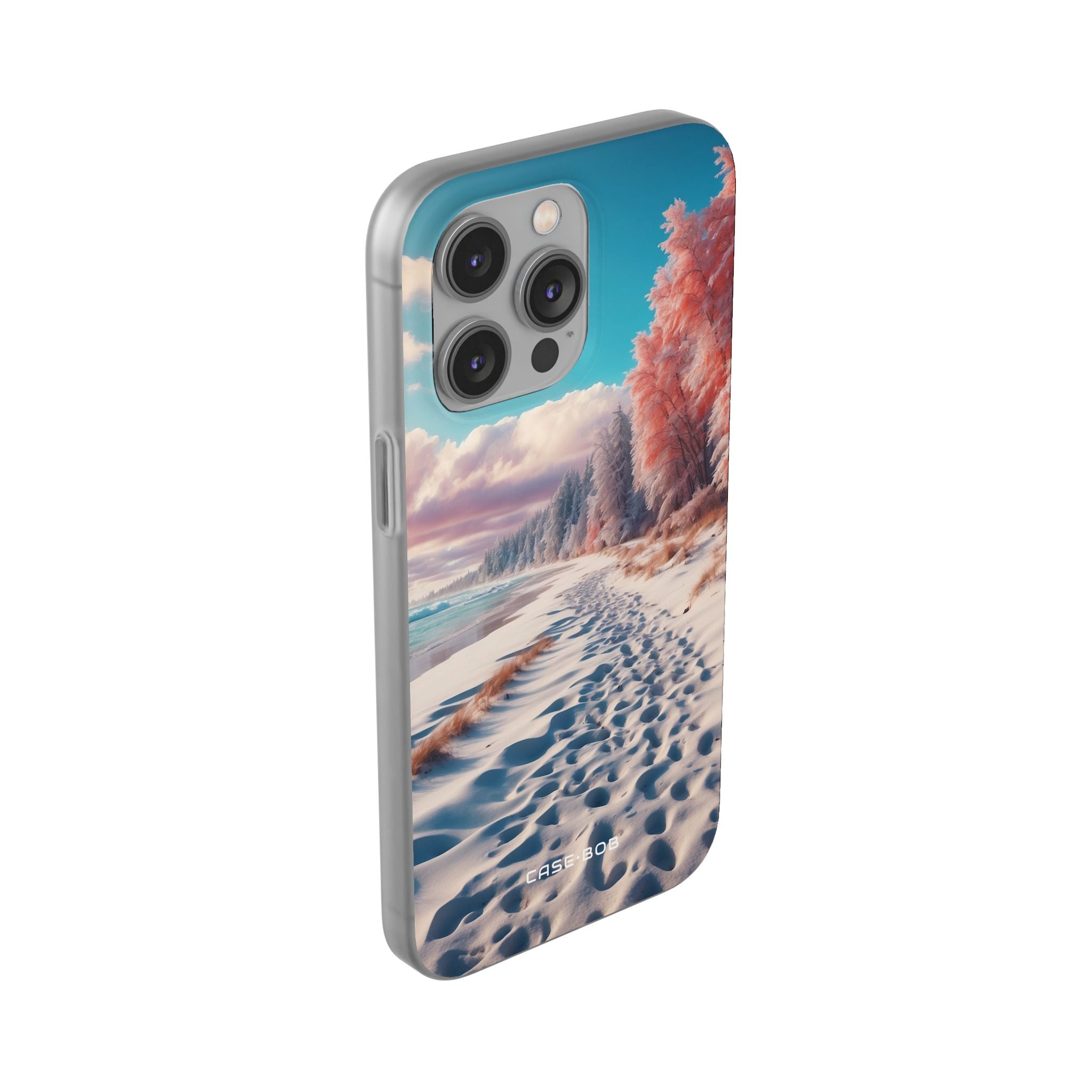 Snowy Footprints iPhone 14 Pro Max Case - Soft