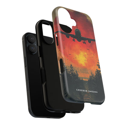 Vintage Sunset Airplane Silhouette iPhone 16 | Tough+ Phone Case