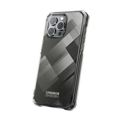 Grayscale Geometric Layers iPhone 15 - Impact Clear+