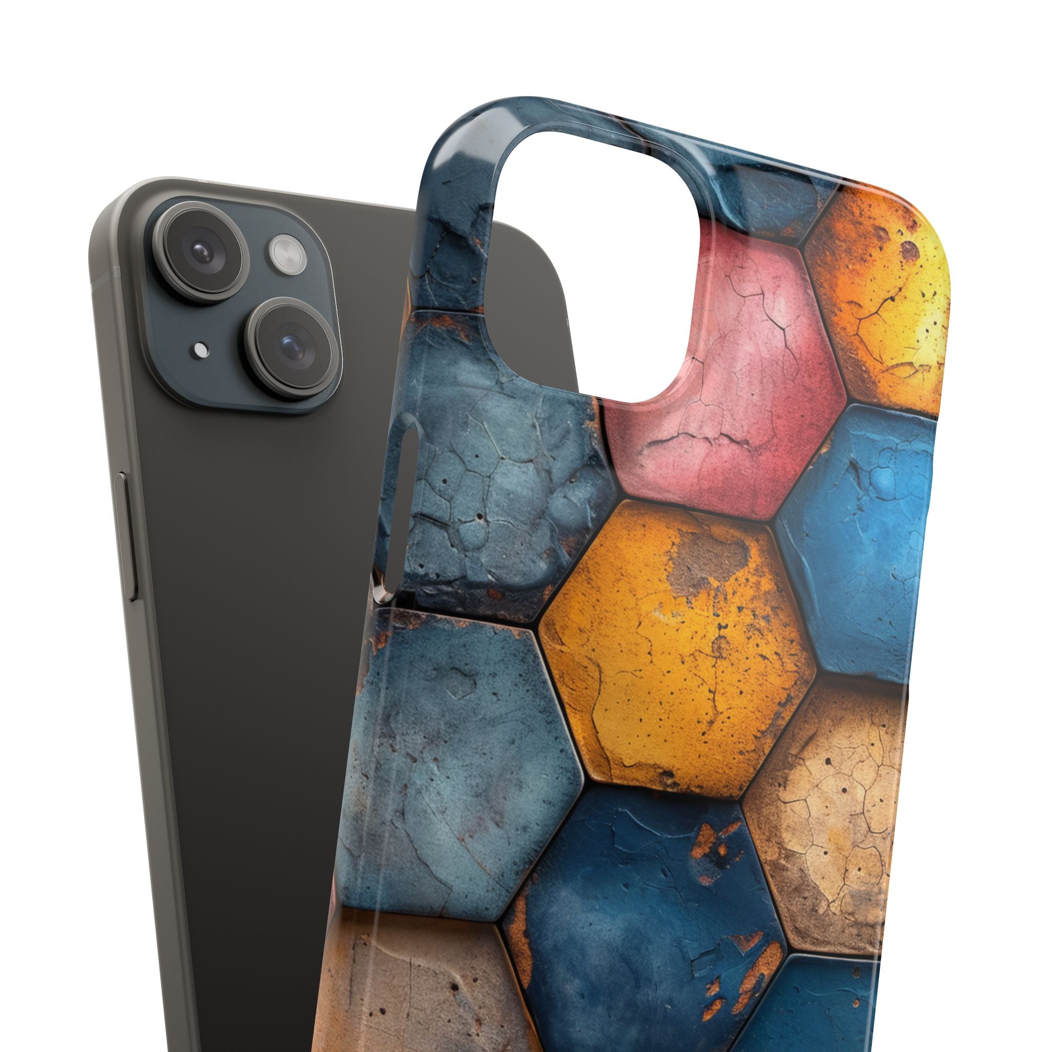 Rustic Geometric Tiles - Slim iPhone 15 Phone Case