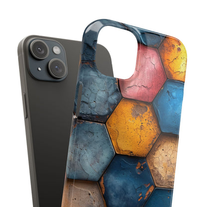 Rustic Geometric Tiles - Slim iPhone 15 Phone Case