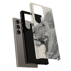 Majestic Lion: Grayscale Elegance - For Samsung S24