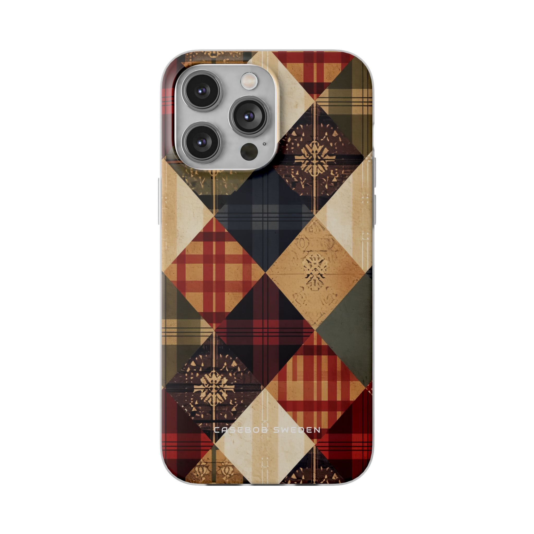 Rustic Geometric Patchwork Harmony iPhone 14 - Flexi Phone Case