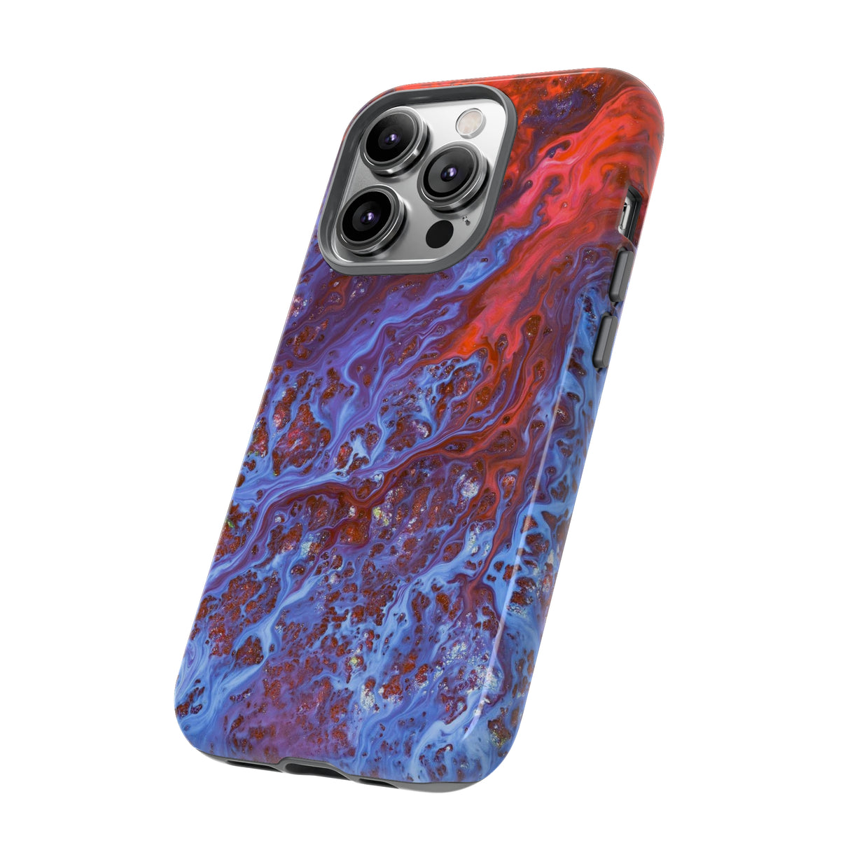 Blue Lava Ink Art iPhone Case (Protective) Phone Case