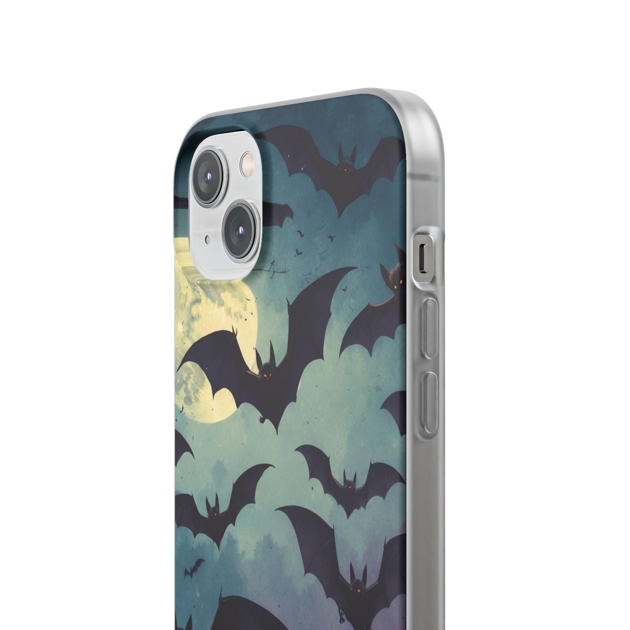Glowing Bat Swarm iPhone 14 Plus Case - Soft