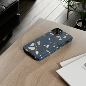 Dark Blue Terrazzo - Protective Phone Case