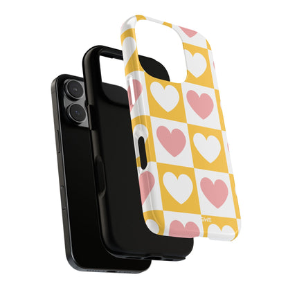 Heart Grid Harmony - iPhone Case