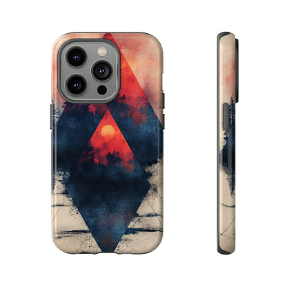 Pastel Triangle Forest Dusk - Protective Phone Case