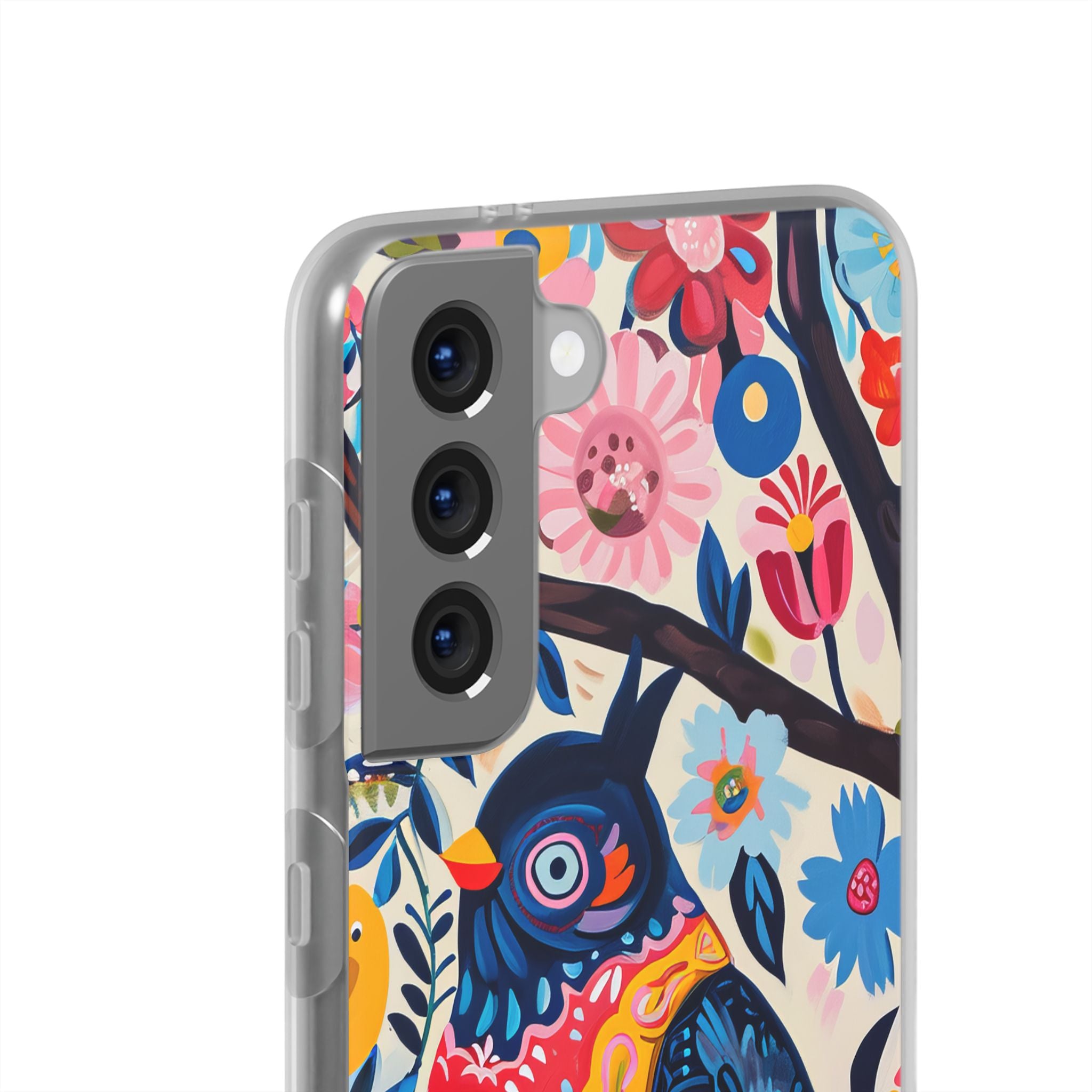 Whimsical Vintage Owl with Floral Charm Samsung S21 - Flexi Phone Case