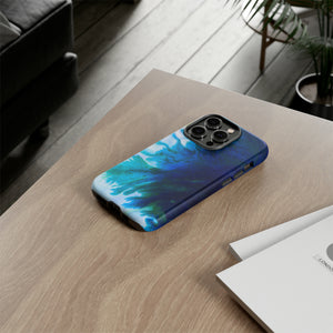 Blue Liquid Ink Art - Protective Phone Case