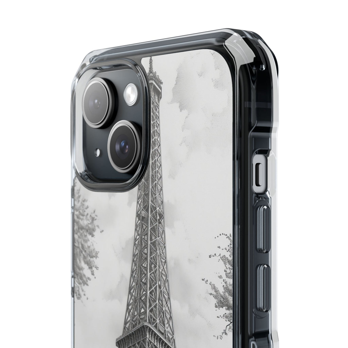 Parisian Monochrome Majesty – Handyhülle für iPhone (Clear Impact – Magnetisch)