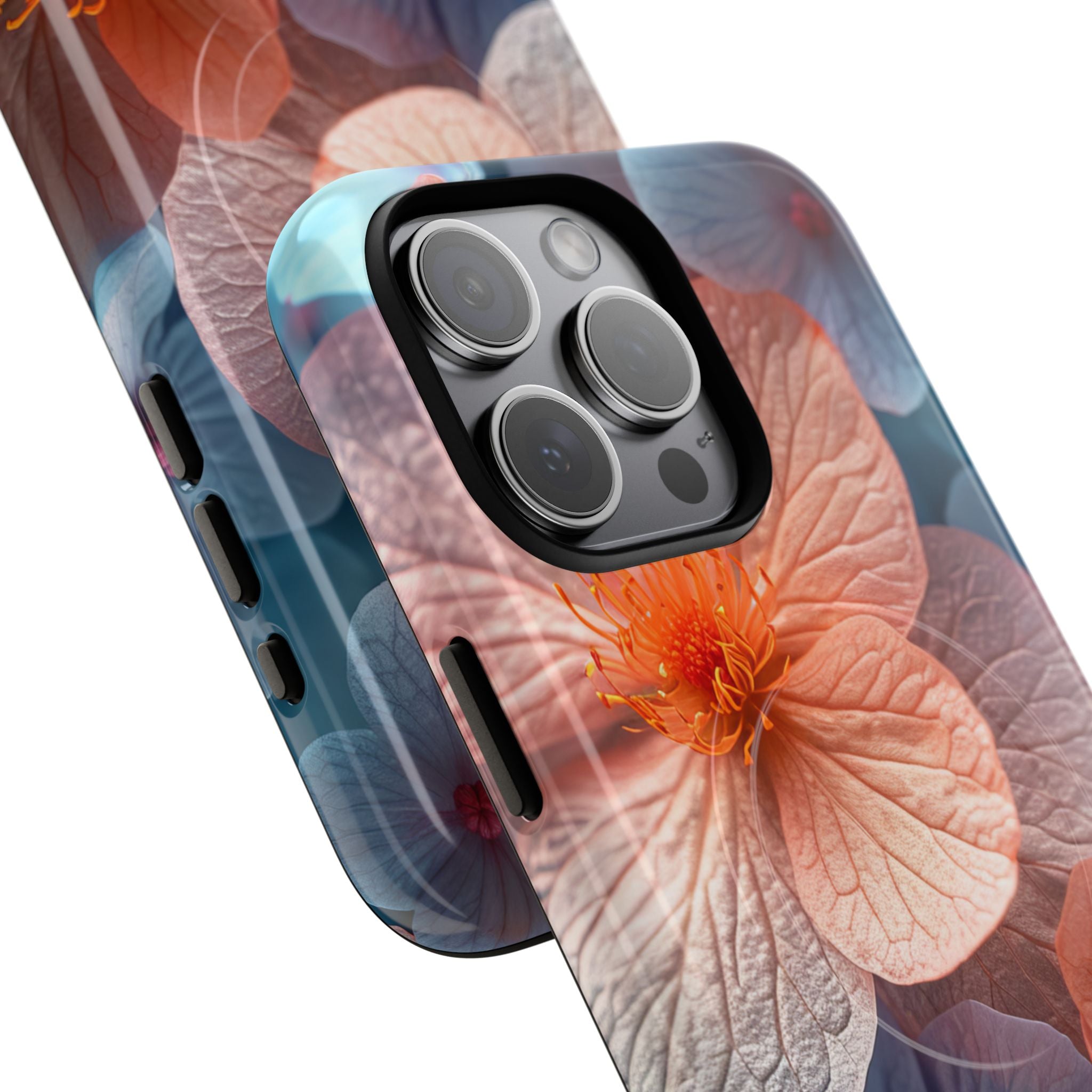 Peach Blossom Serenity - Tough + MagSafe® iPhone 15 Phone Case