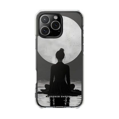 Zen Serenity Moon Reflection iPhone 16 - Clear Impact Phone Case