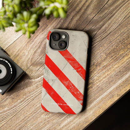 Striker Crimson Stripes iPhone 15 - Tough Phone Case