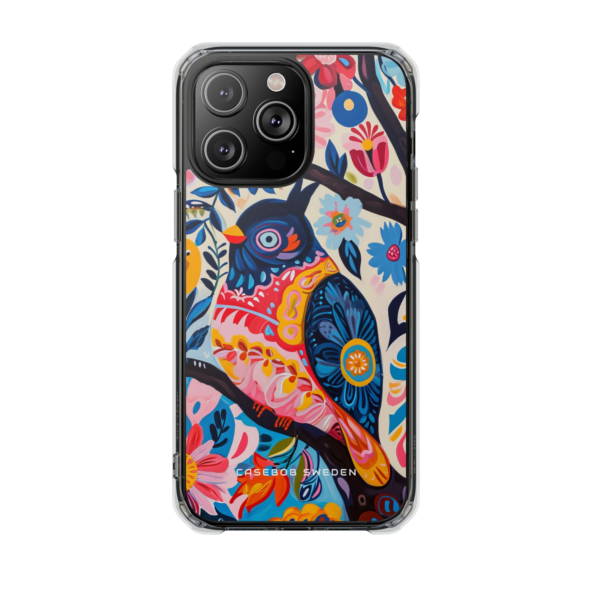 Whimsical Vintage Owl with Floral Charm iPhone 14 - Clear Impact Phone Case