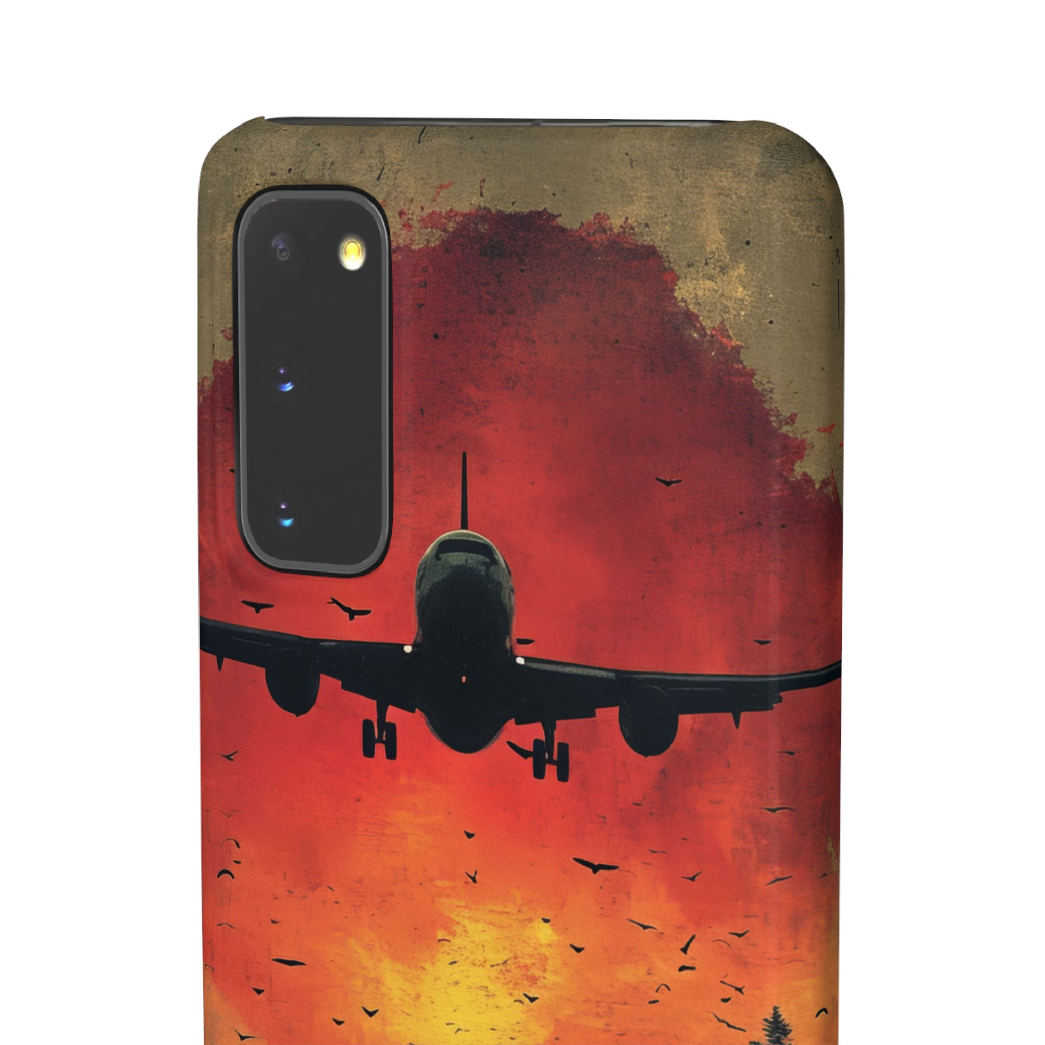 Vintage Sunset Airplane Silhouette Samsung S20 - Slim Phone Case