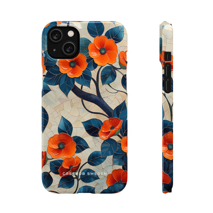 Orange Blossoms Mosaic Harmony iPhone 14 - Slim Phone Case