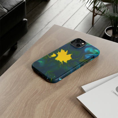 Yellow Spot Ink Art - Protective Phone Case