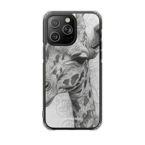 Monochrome Giraffe - Phone Case for iPhone (Clear Impact - Magnetic)