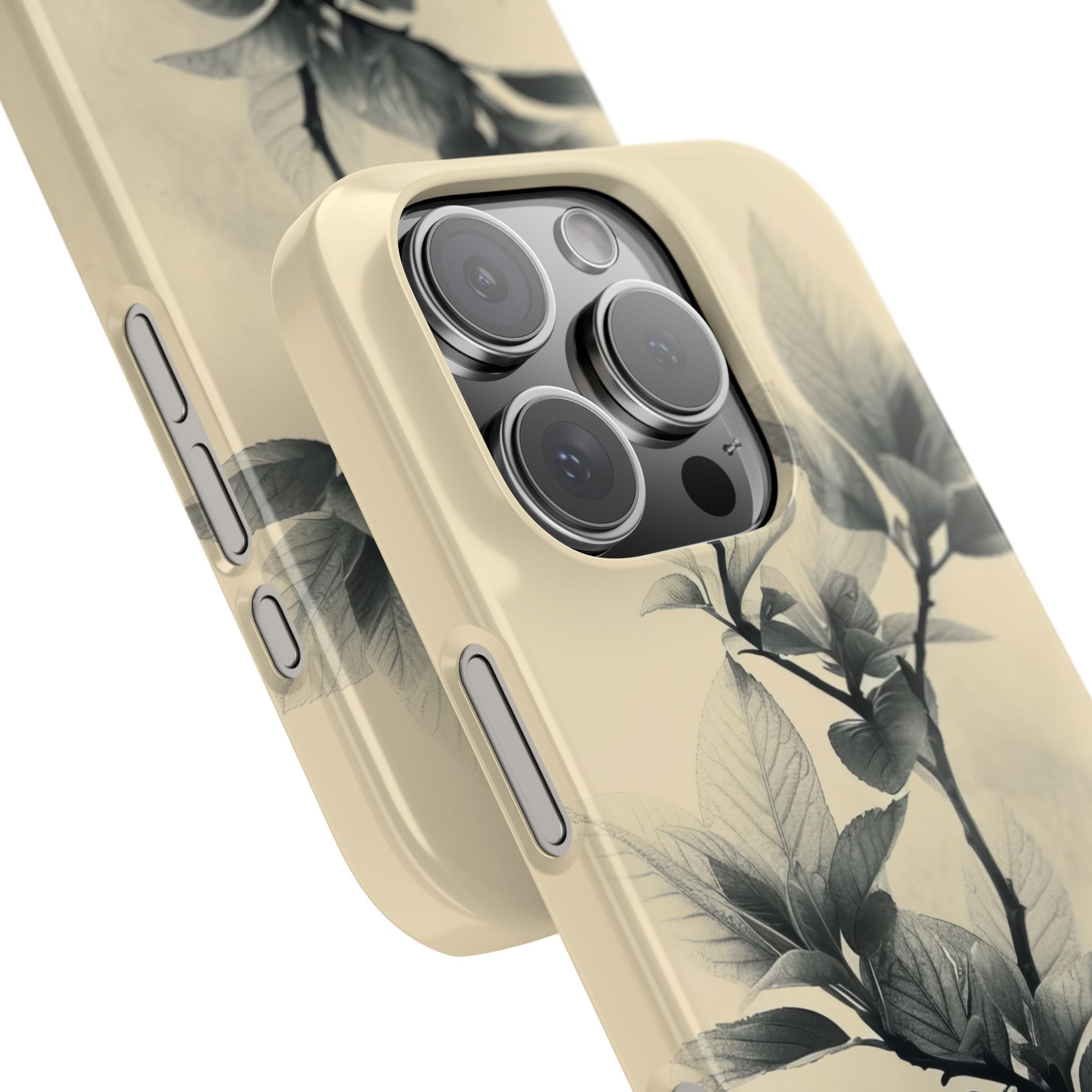 Beige Branch Art - Slim iPhone 16 Phone Case