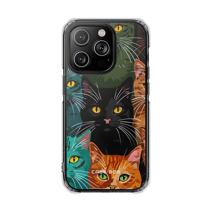 Teal Cat Grid iPhone 14 Pro Case - Impact