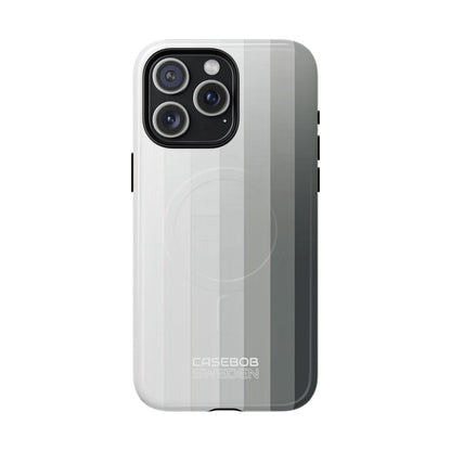 Silver Gradient Stripes iPhone 15 - Tough+